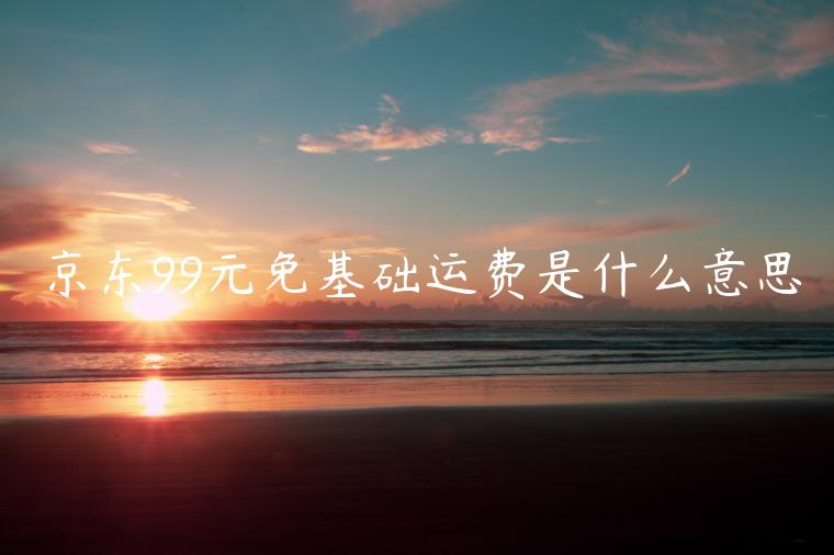 京東99元免基礎(chǔ)運費是什么意思